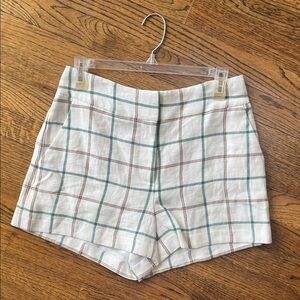 NEW - VERONICA BEARD - Plaid Linen-Blend Shorts - SAMPLE